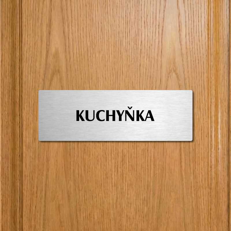 Kuchyňka, 240x79mm, stříbrná popiska s okrasným rámečkem  